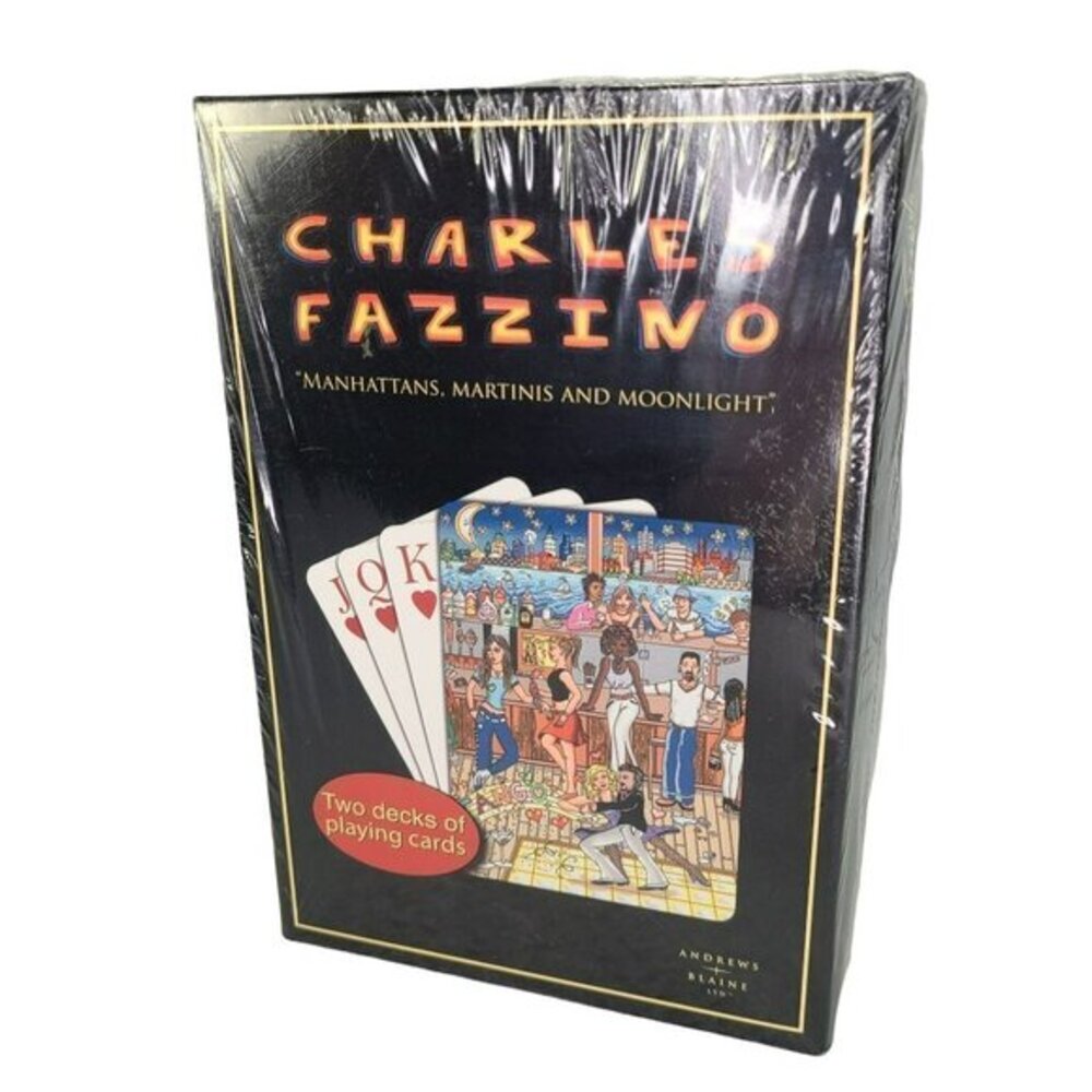 Charles Fazzino Playing‎ Cards 2 Decks Manhattans Martinis and Moonlight Sealed